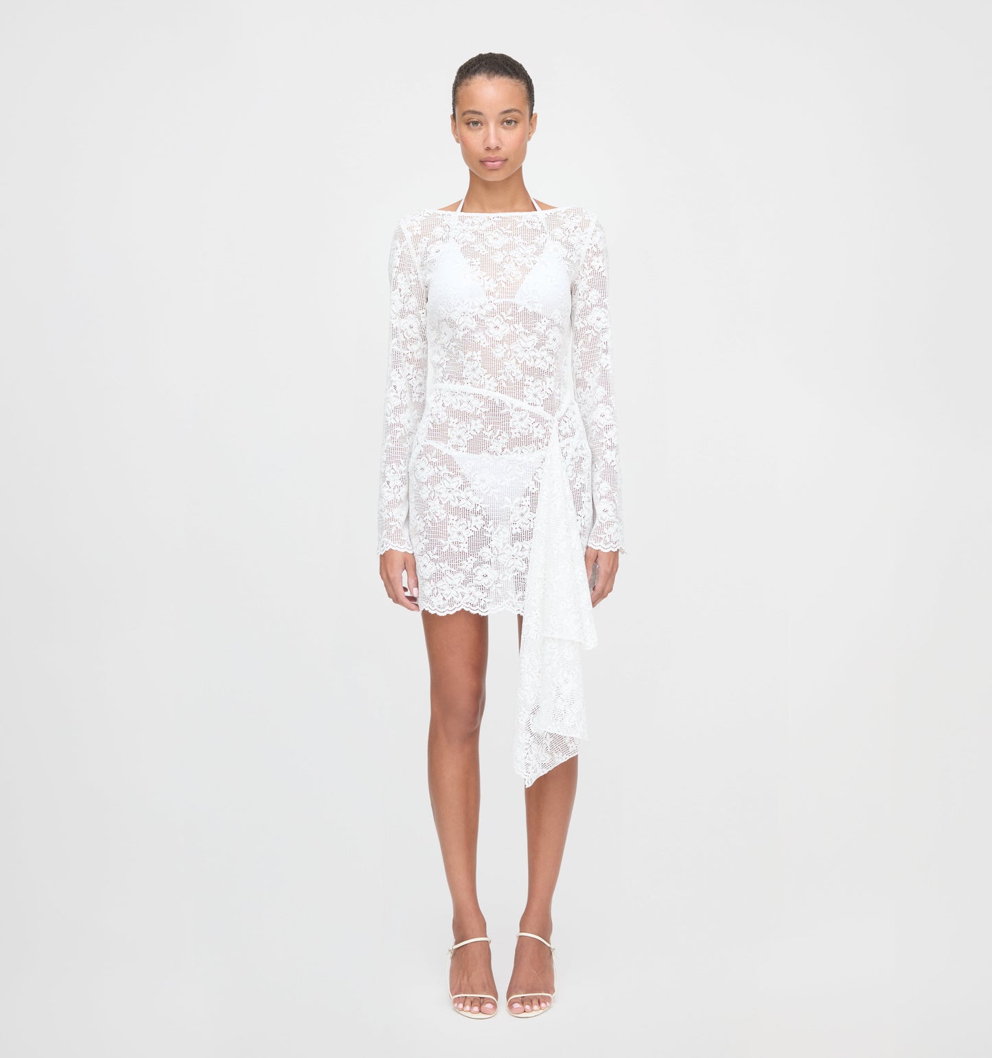The Becca Dress - White Metallic Lace