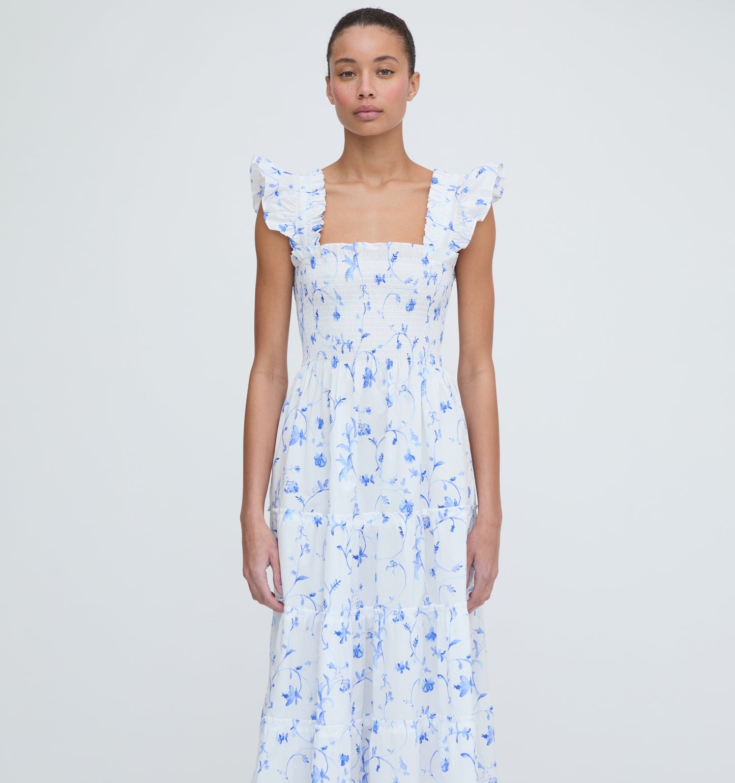 The Ellie Nap Dress - Blue Botanical