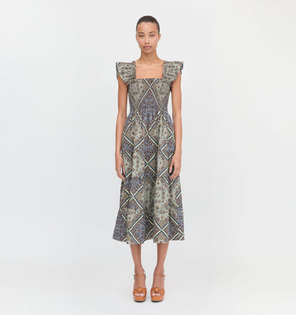 The Ellie Nap Dress - Olive Equestrian Scarf