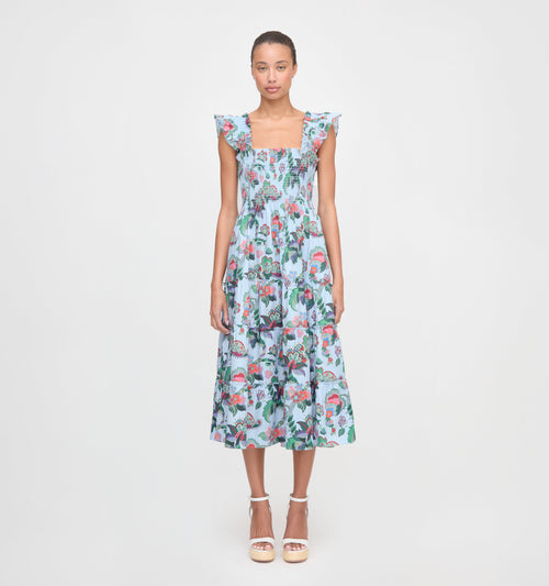 The Ellie Nap Dress - Light Blue Jungle Floral