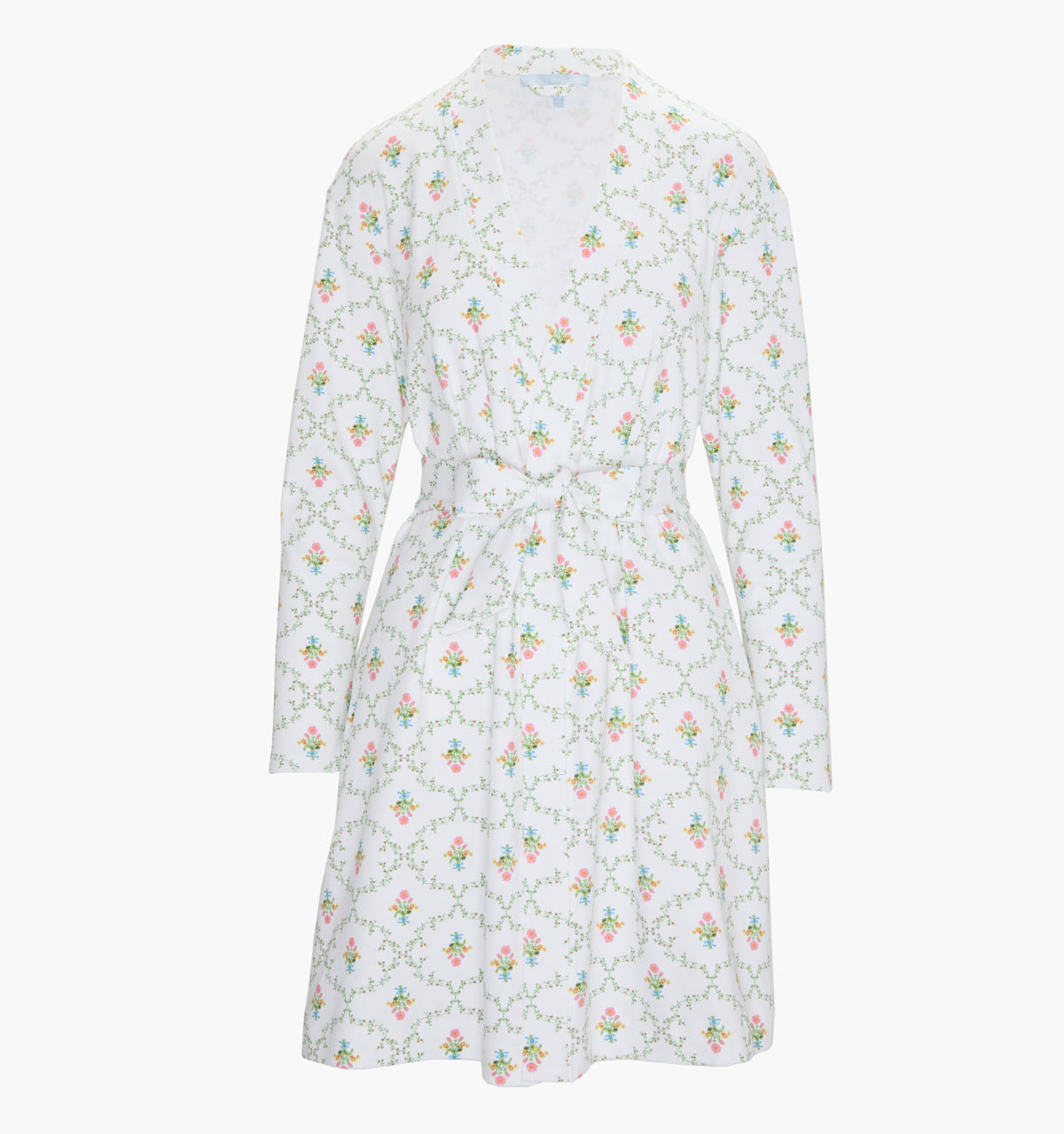 The Maternity Ivory Robe - Pastel Trellis