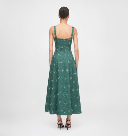 The Jude Dress - Green Scallop Bow Chintz