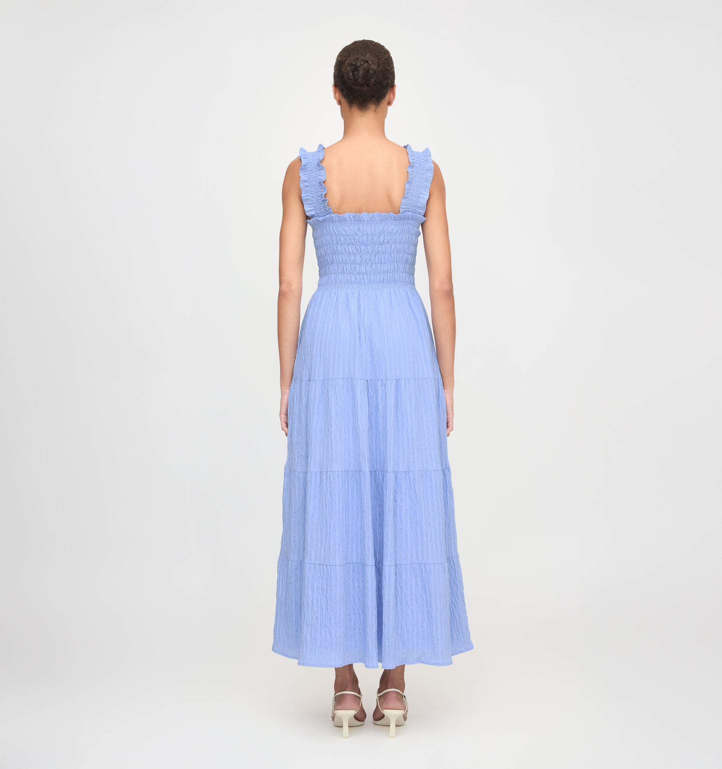 The Kimmy Nap Dress - Bluebird Tonal Seersucker