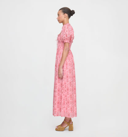 The Scarlett Nap Dress - Pink Palm Ikat