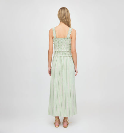 The Azalea Maxi Nap Dress - Green Jacquard Stripe