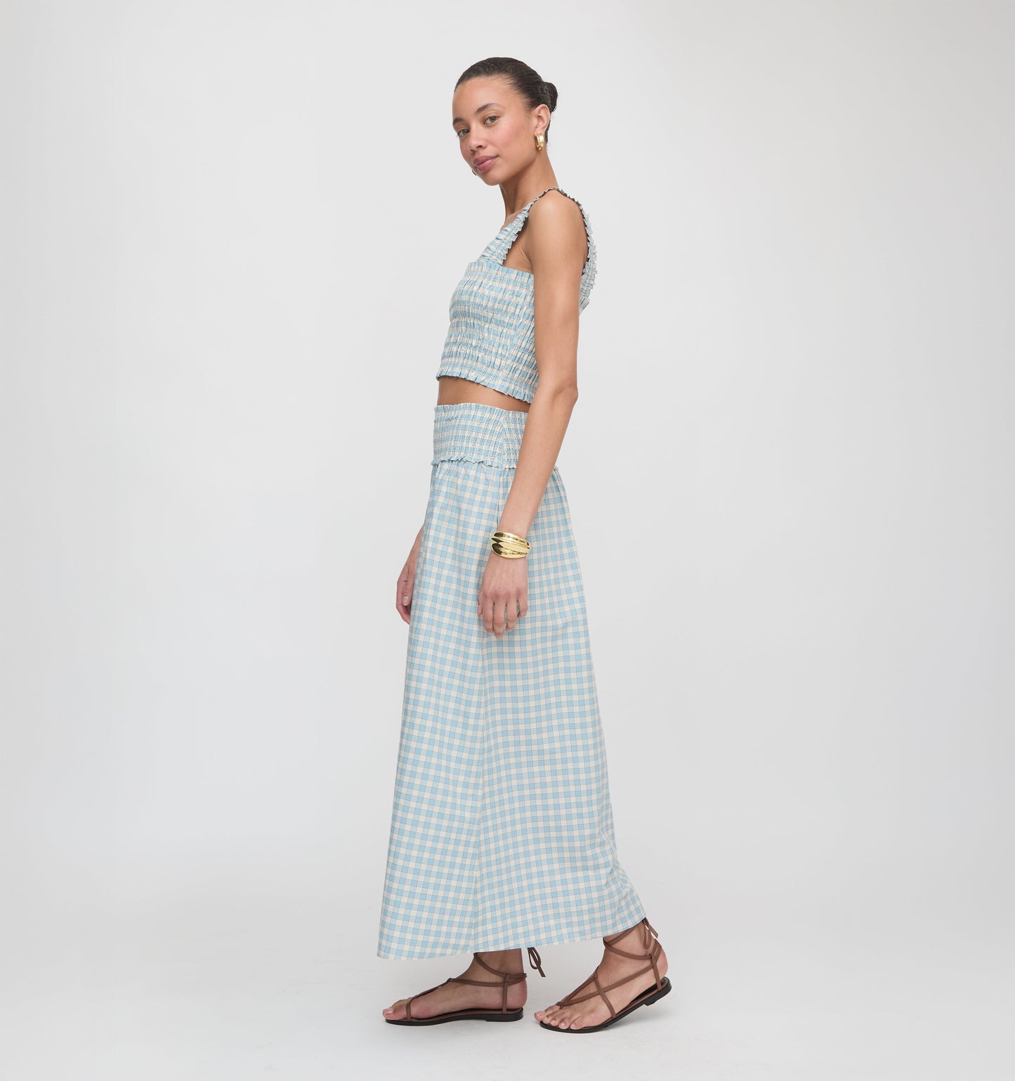 The Delphine Nap Skirt - Blue/Red Gingham