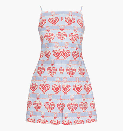 The Fae Dress - Poppy Damask Stripe