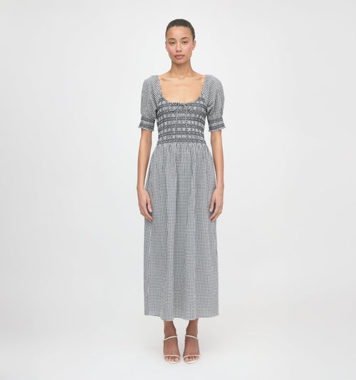 The Madeline Nap Dress - Black/Sand Gingham