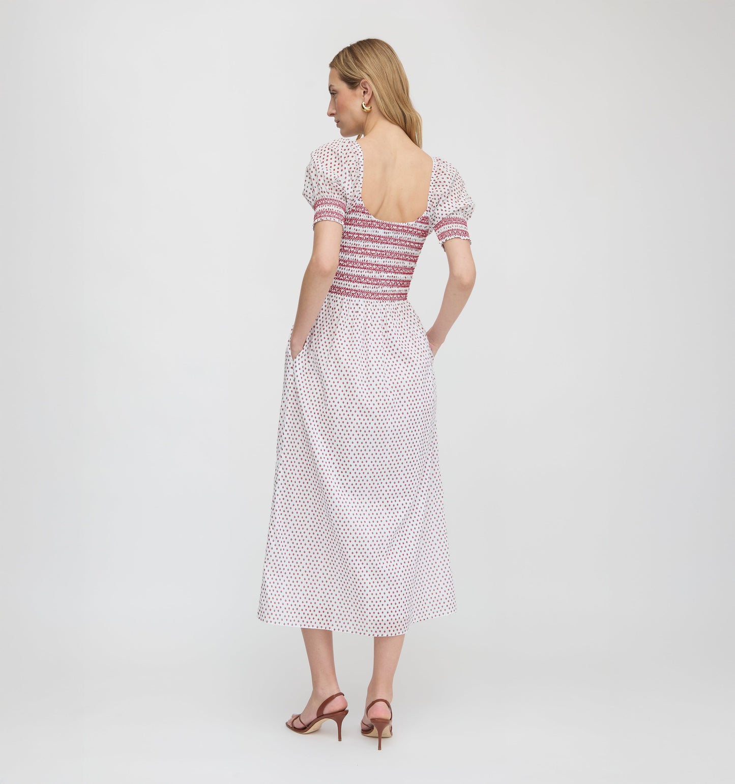 The Madeline Nap Dress - White Poppy Half Drop