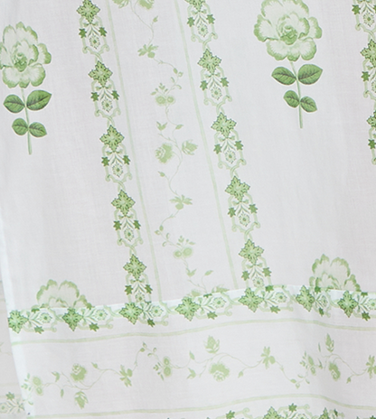 The Sorina Maxi Tunic - White/Green Arcadia Border