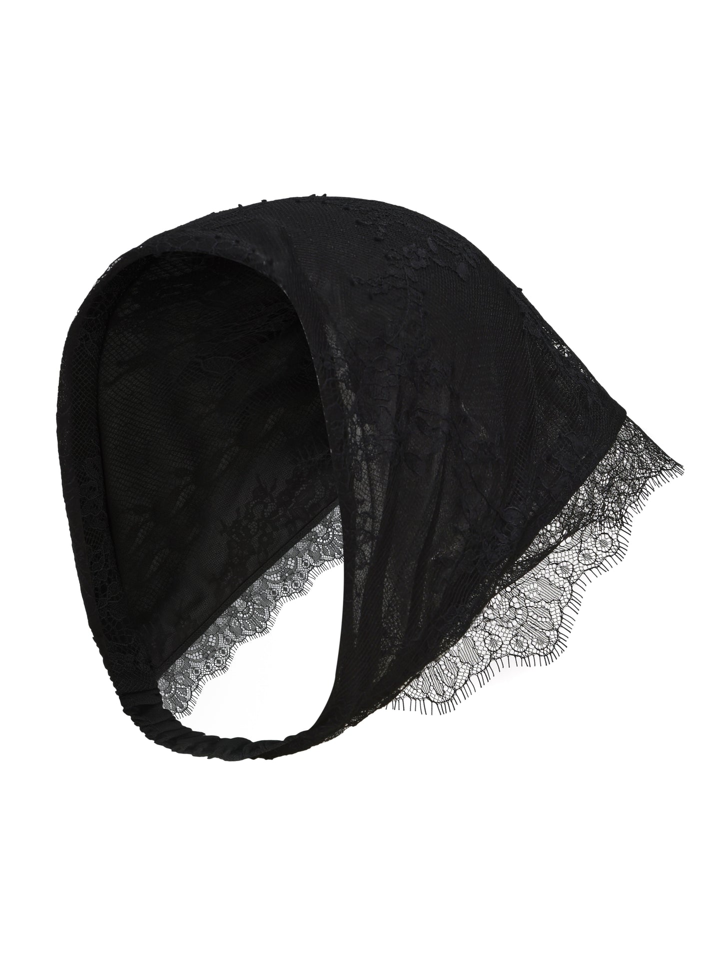 Sylvie Lace Black Headscarf
