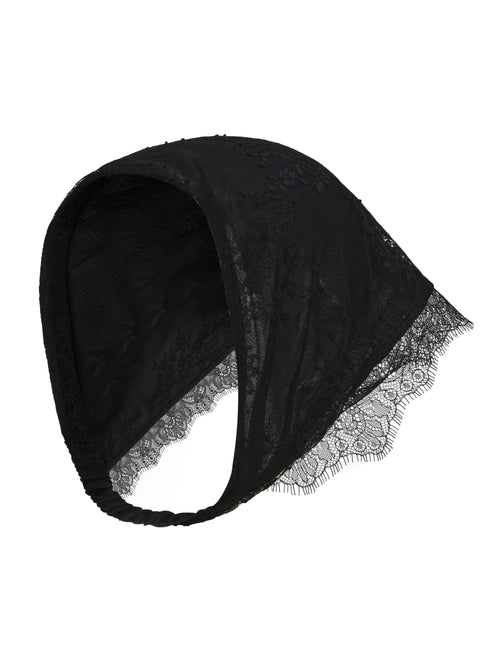 Sylvie Lace Black Headscarf