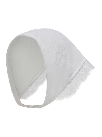 Sylvie Lace White Headscarf
