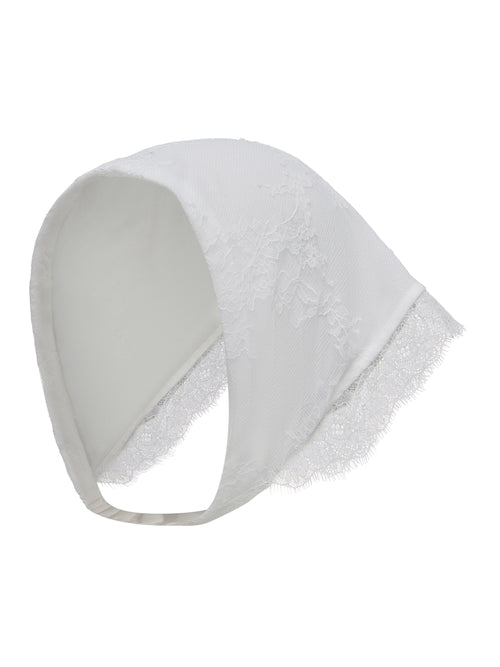 Sylvie Lace White Headscarf