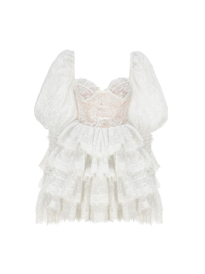 Penelope Lace Dress (White) (Final Sale)