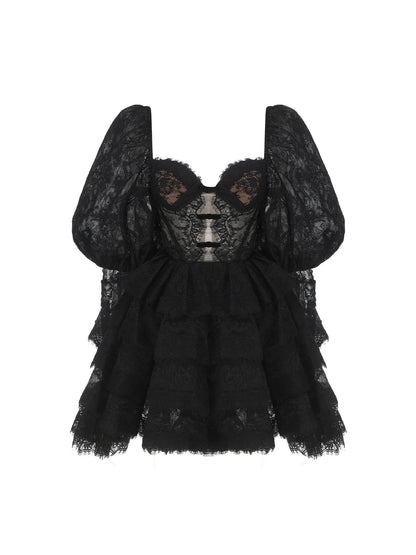 Penelope Lace Dress (Black) (Final Sale)