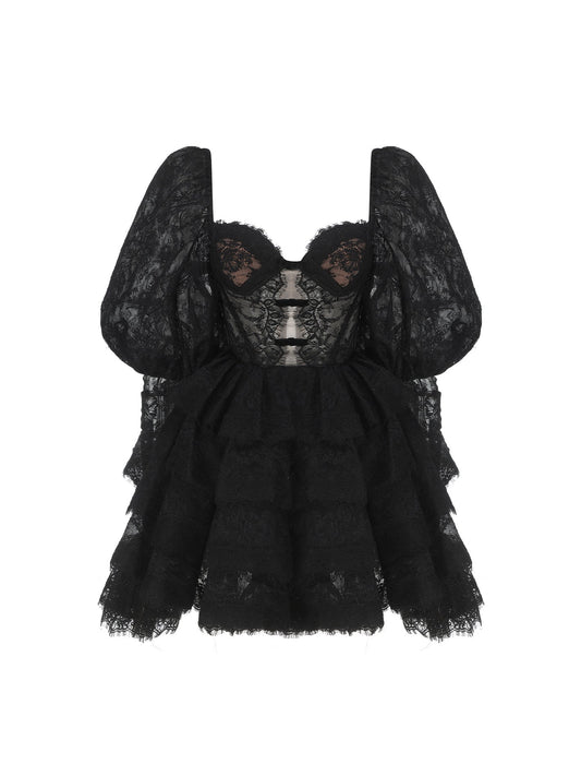 Penelope Lace Dress (Black) (Final Sale)