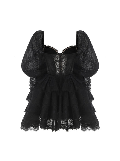 Penelope Lace Dress (Black) (Final Sale)