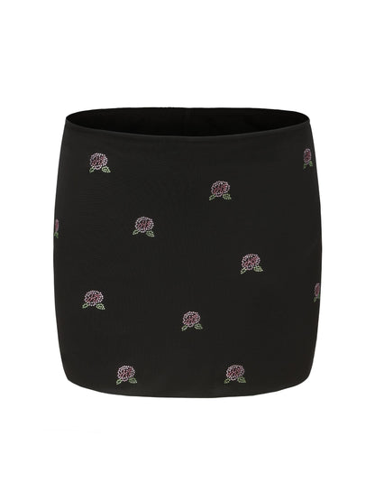 Rosana Embroidered Skirt (Black) (Final Sale)