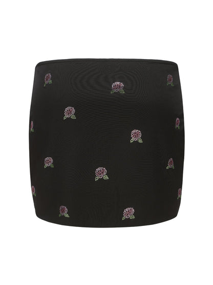 Rosana Embroidered Skirt (Black) (Final Sale)