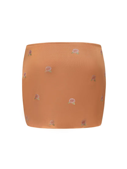 Rosana Embroidered Skirt (Brown) (Final Sale)