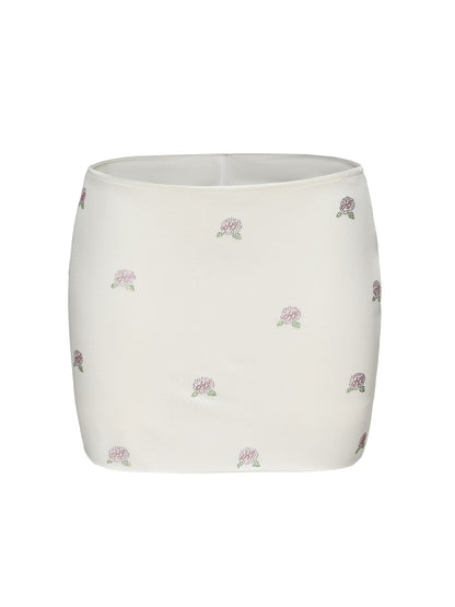 Rosana Embroidered Skirt (White) (Final Sale)