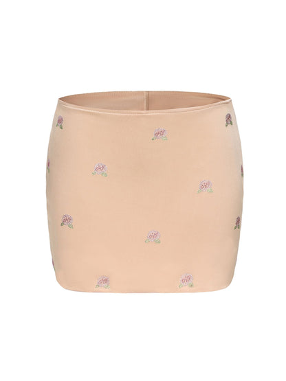 Rosana Embroidered Skirt (Tan) (Final Sale)
