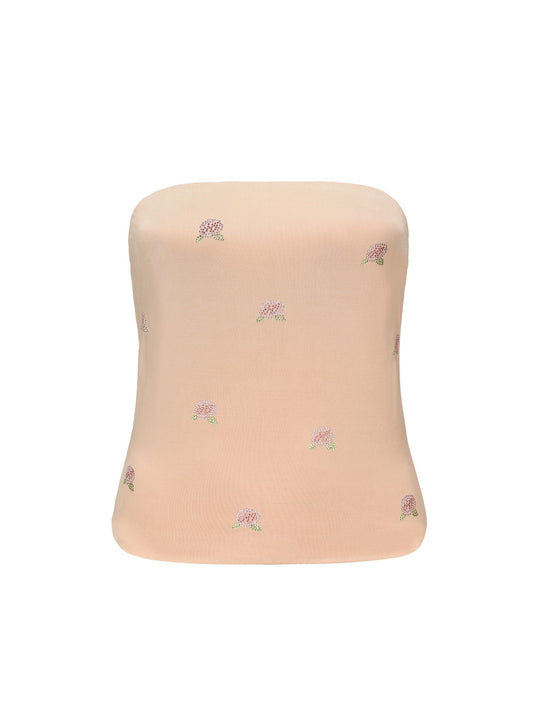 Rosana Embroidered Top (Tan) (Final Sale)