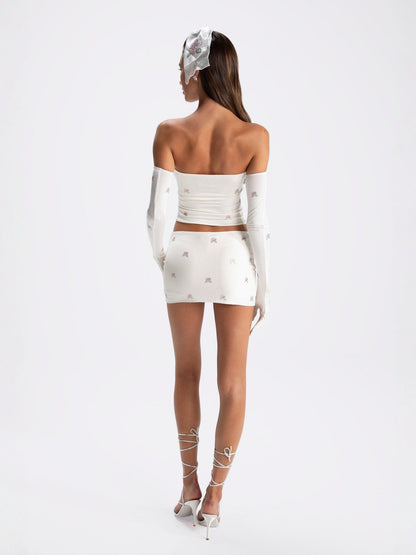 Rosana Embroidered Skirt (White) (Final Sale)