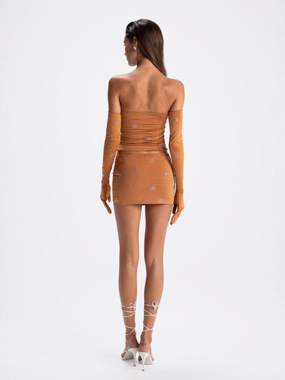 Rosana Embroidered Top (Brown) (Final Sale)