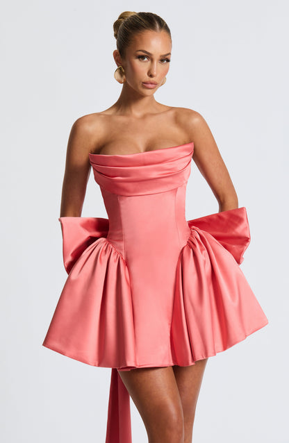 Trinity Mini Dress - Coral Pink